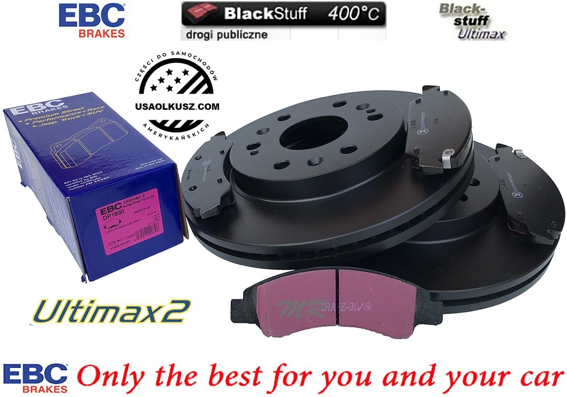 Przednie klocki Ultimax2 + tarcze hamulcowe 330mm EBC seria PREMIUM Chevrolet Avalanche 1500 2009-2013