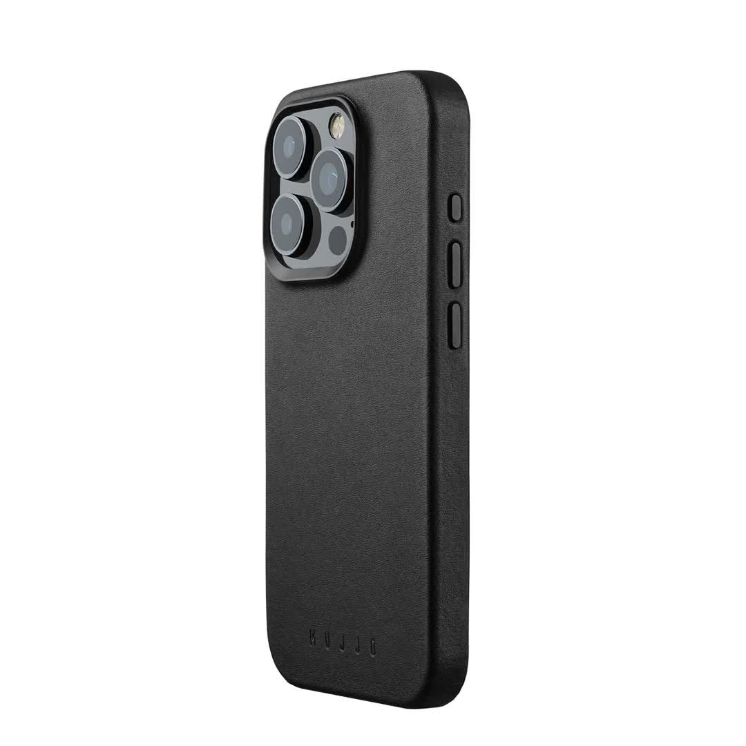 Mujjo Full Leather Case - etui skórzane do iPhone 15 Pro kompatybilne z MagSafe (black)