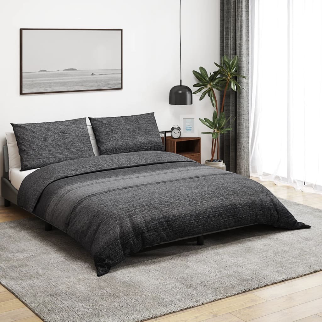 vidaXL Zestaw pościeli, ciemnoszary, 260x220 cm, bawełna