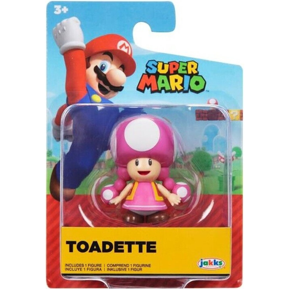 SUPER MARIO NINTENDO JAKKS PACIFIC ORYGINALNA RUCHOMA FIGURKA TOADETTE 5 cm