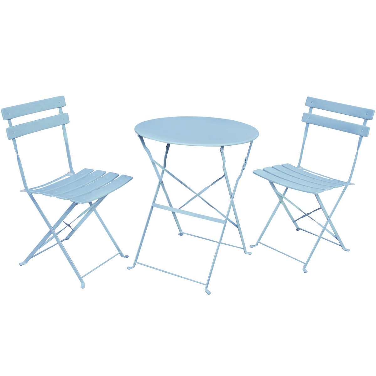 Zestaw balkonowy Orion stół + 2 krzesła meble ogrodowe taras Niebieski