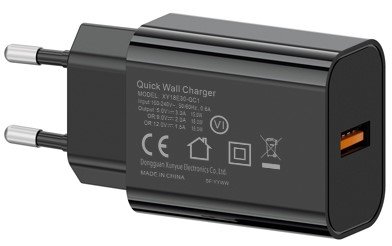 Szybka ładowarka sieciowa QC3.0 18W USB do Samsung  i urządzenia USB czarna
