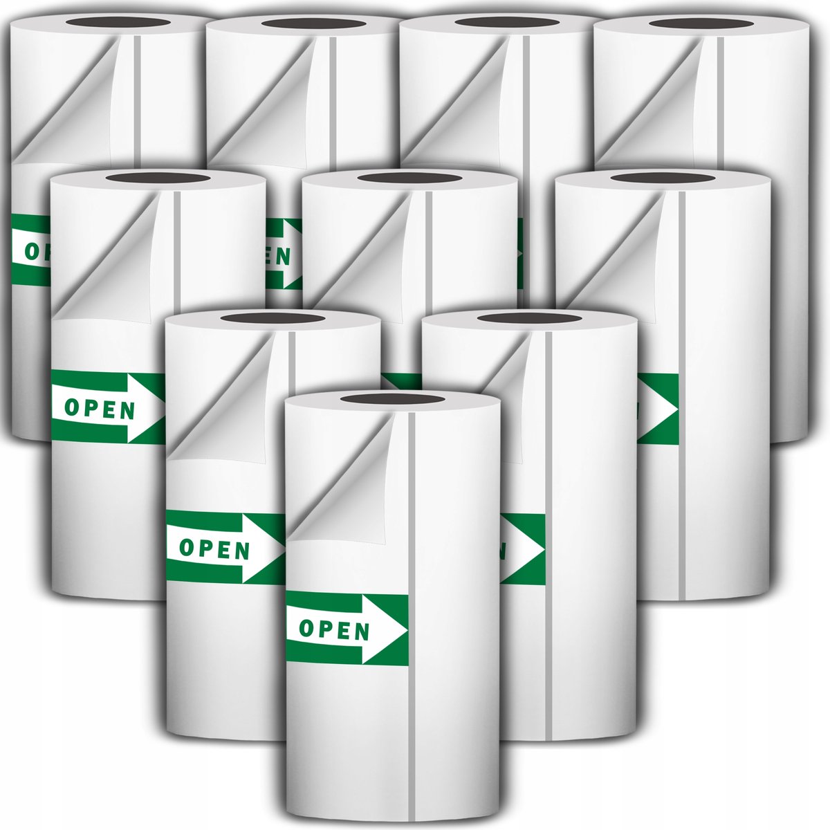 PAPIER TERMICZNY SAMOPRZYLEPNY DO DRUKARKI TERMICZNEJ DRUKUŚ 10 ROLEK BIAŁY