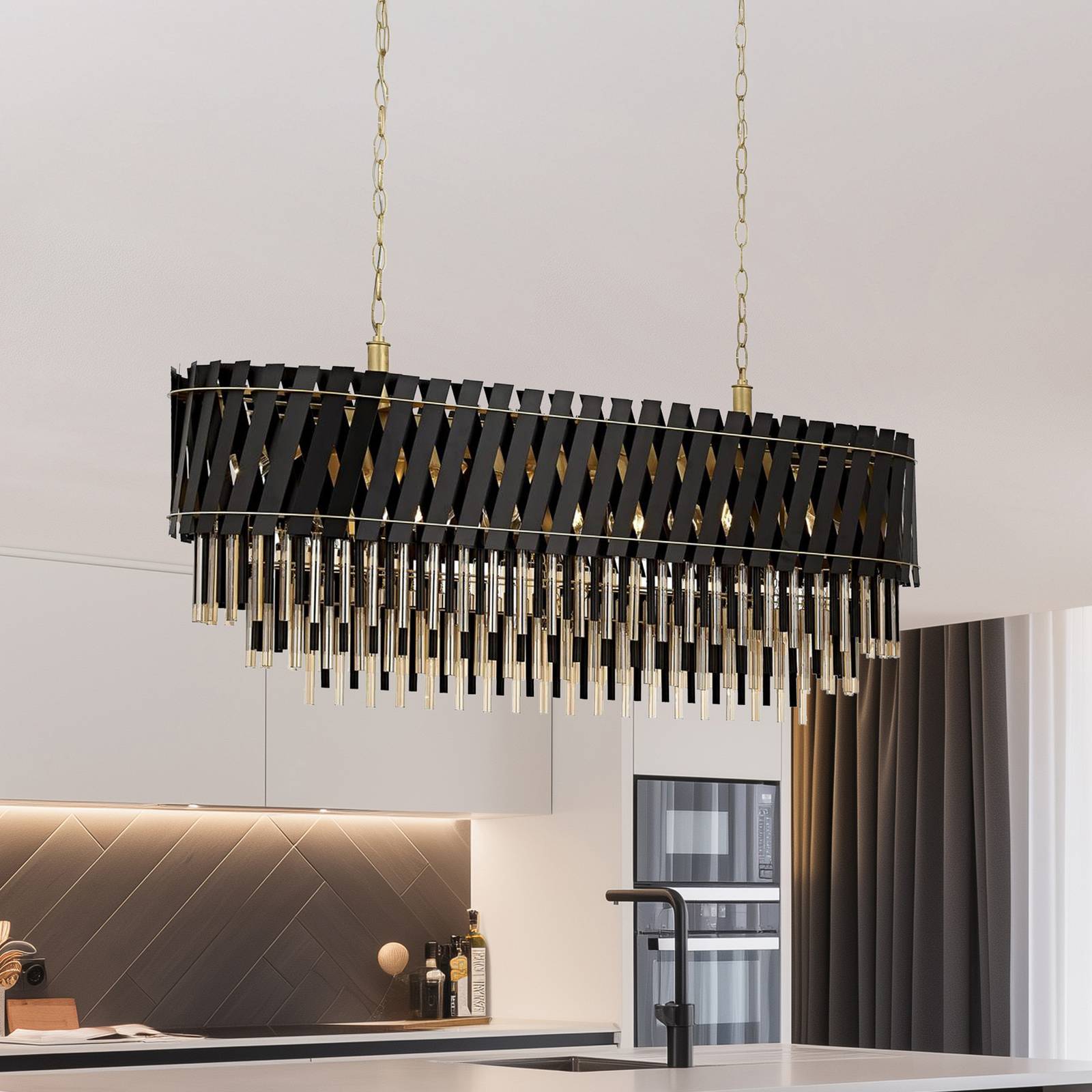 Lampa wisząca AV-1865-120x40BSY Avonni, możliwość ściemniania, salon / jadalnia, metal