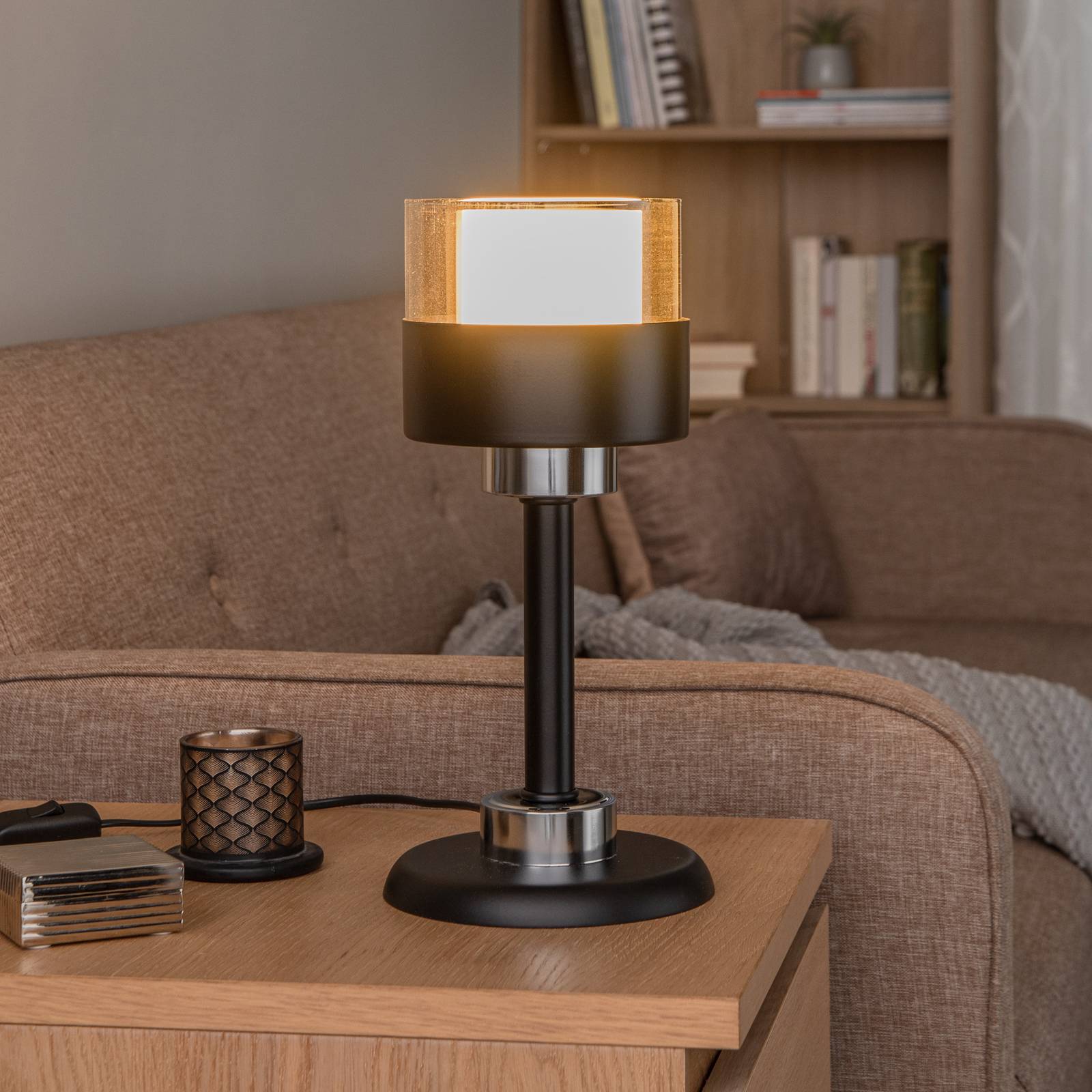 Avonni Lampa stołowa ML-4288-1BSY z metalu i szkła