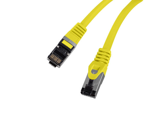 Lanberg, Patchcord Kat.8.1, Fluke Passed, Żółty, 1 M