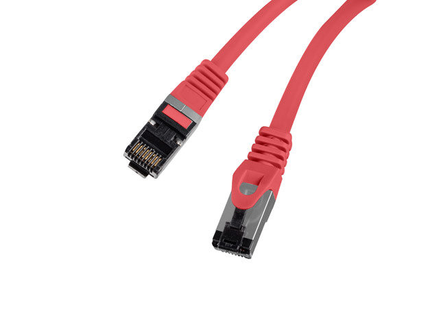 Lanberg, Patchcord Kat.8.1, Fluke Passed, Czerwony, 3 M
