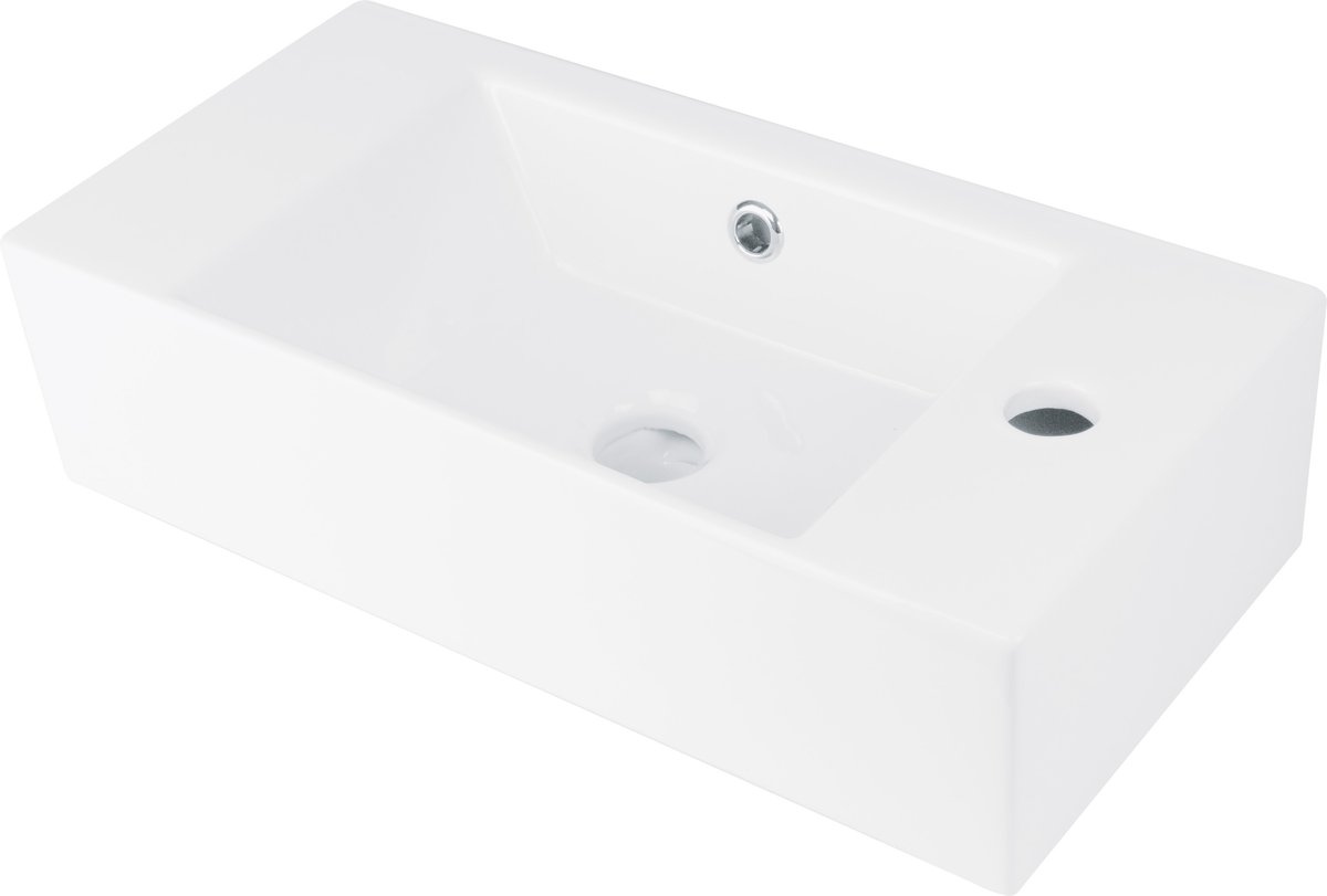 Deante Hiacynt New umywalka 51x25 cm nablatowa prostokątna biała CDY6U2R