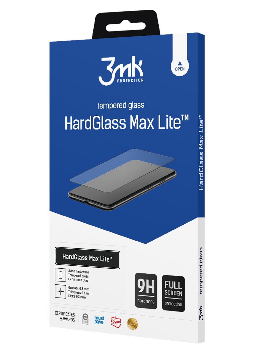 Szkło ochronne 3mk HardGlass Max Lite do Xiaomi Redmi Note 9S black
