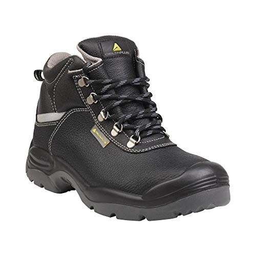 Deltaplus SAUL2S3NO47 wysokie buty ze skóry licowej, pigmentowane - S3 Src, czarne, rozmiar 47