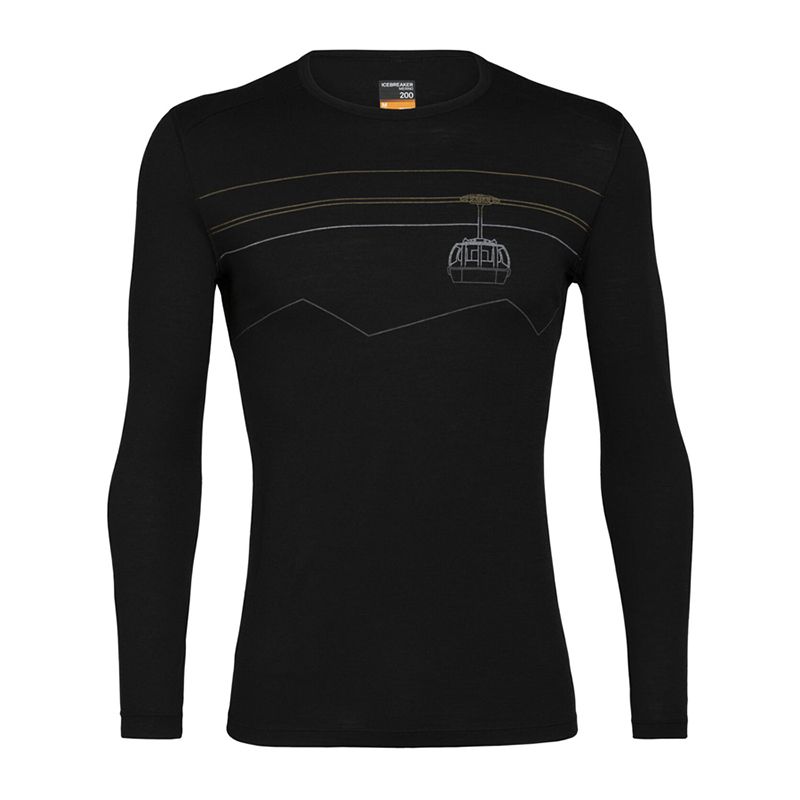 ICEBREAKER MERINO 200 OASIS LONG SLEEVE CREWE > 105208001BLK - Icebreaker