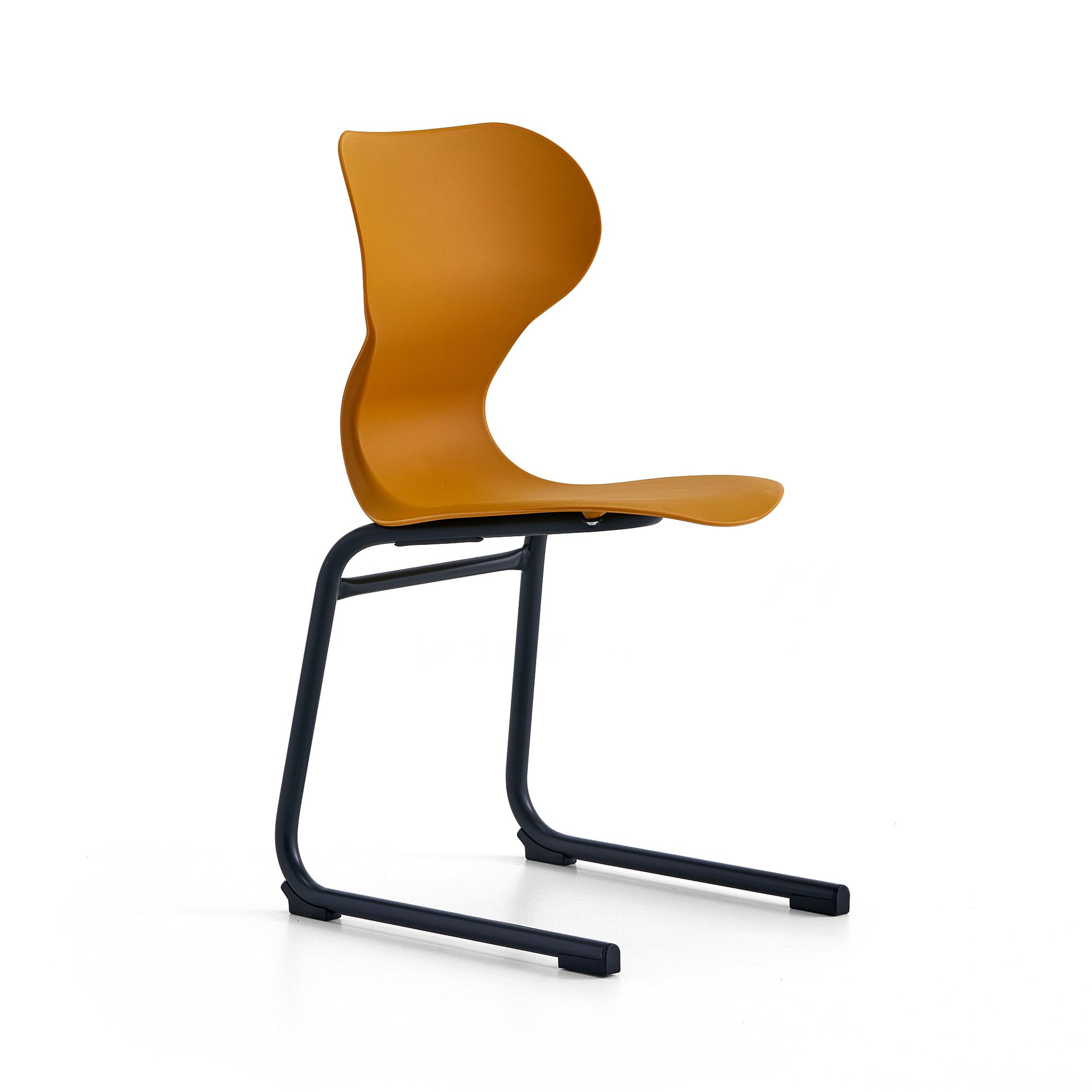 Krzesło BRIAN, płozy, antracyt/żółty