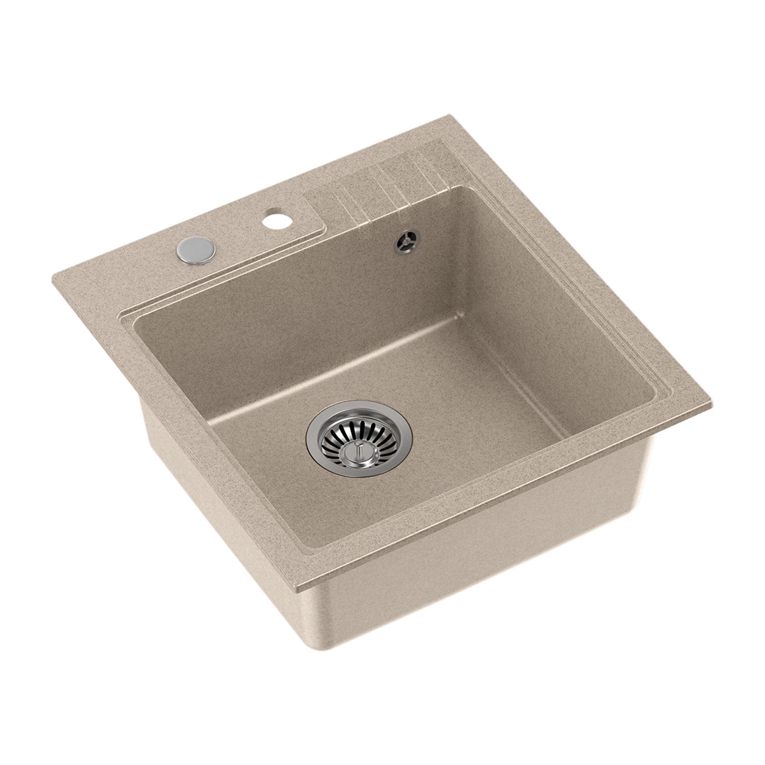 Zlewozmywak granitowy Root Chef Leo Box, beżowy, 50 x 52 x 20 cm