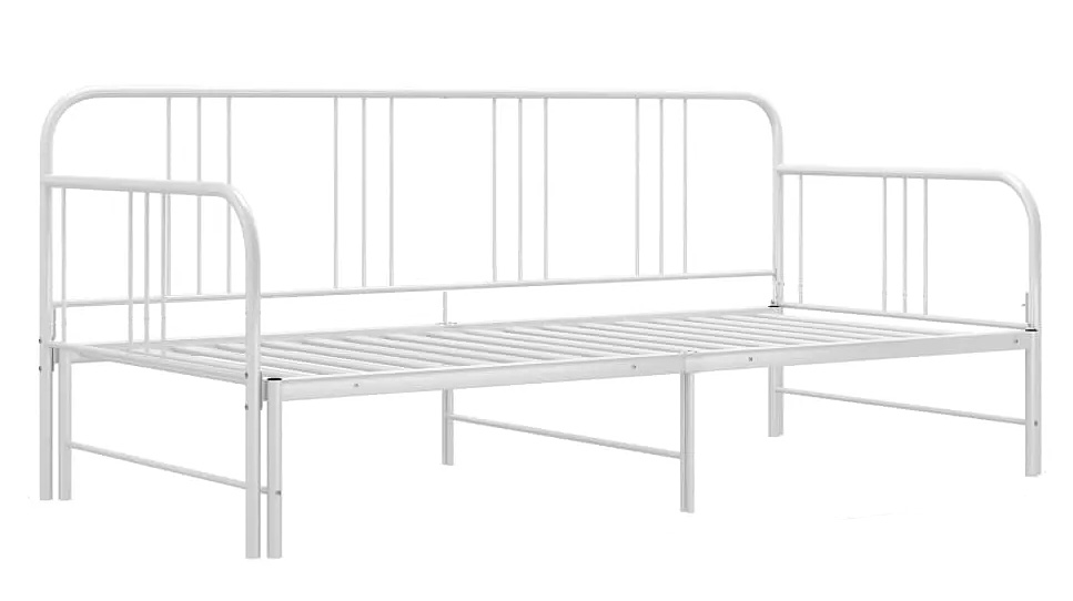 Białe Metalowe Łózko Rozkładane 90X200 Cm L6-G84