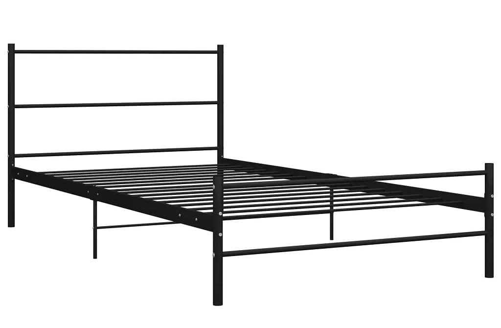 Czarne Metalowe Łóżko Pojedyncze 90X200 Cm 11 Kolorów E7-L61