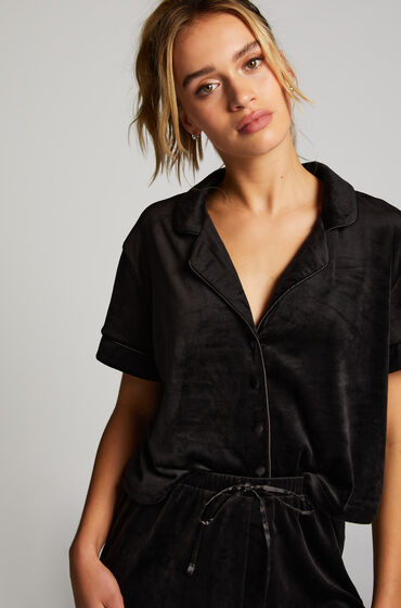 Hunkemöller Bluza z weluru Czarny
