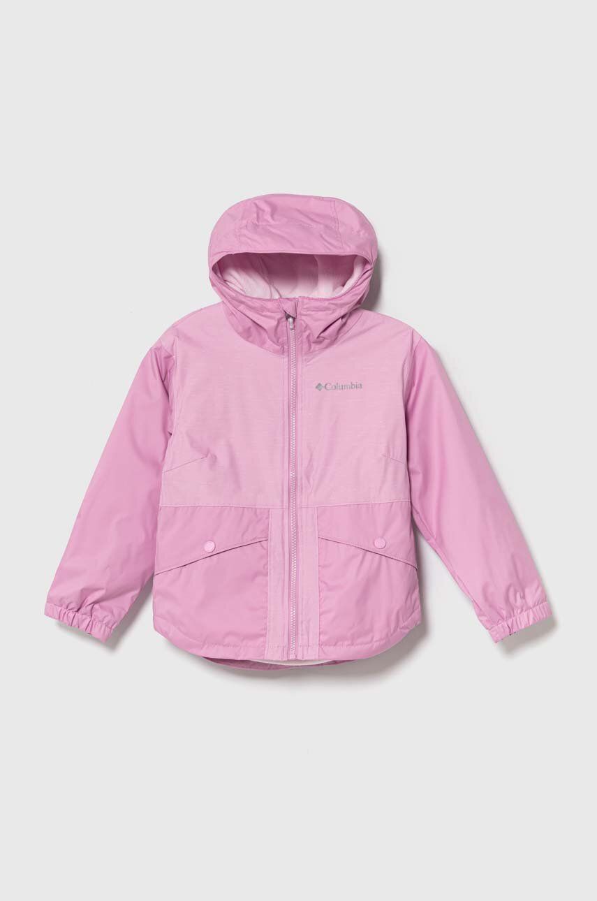 Columbia kurtka dziecięca Rainy Trails Fleece kolor różowy