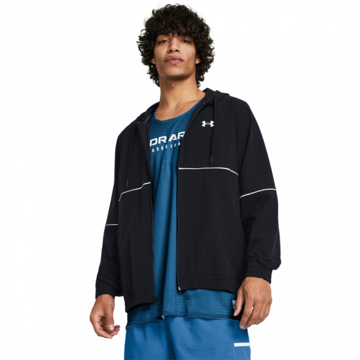 Męska kurtka treningowa Under Armour UA Baseline Woven Jacket - czarna - UNDER ARMOUR