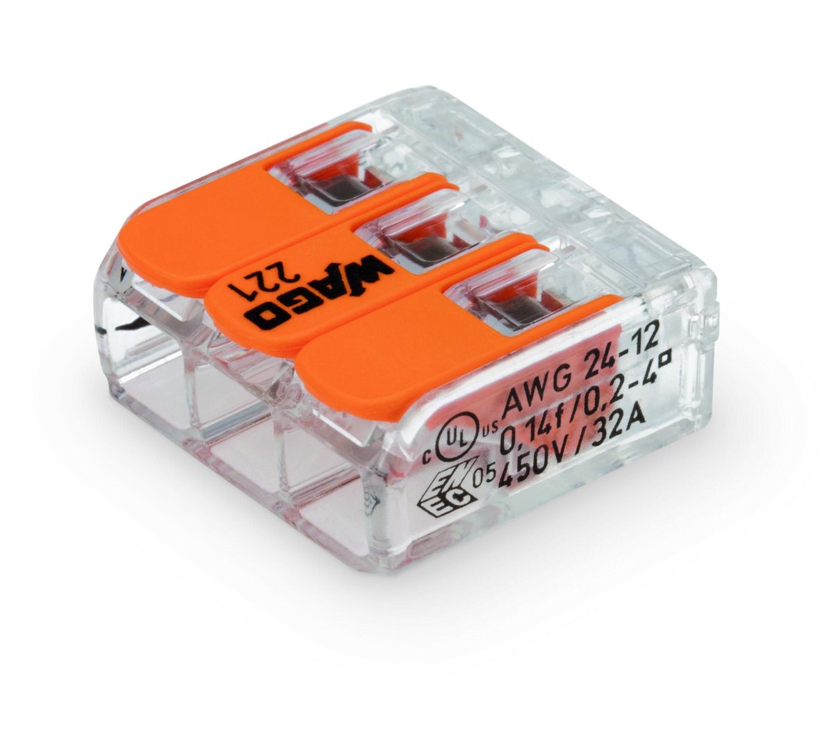 Szybkozłączka WAGO 3 gniazda 0,14-4mm 221-413 złączka zaciskowa