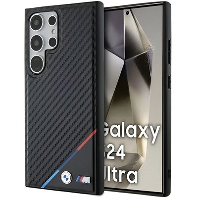 Etui BMW Carbon Tricolor Line Mag do Galaxy S24 Ultra, czarne