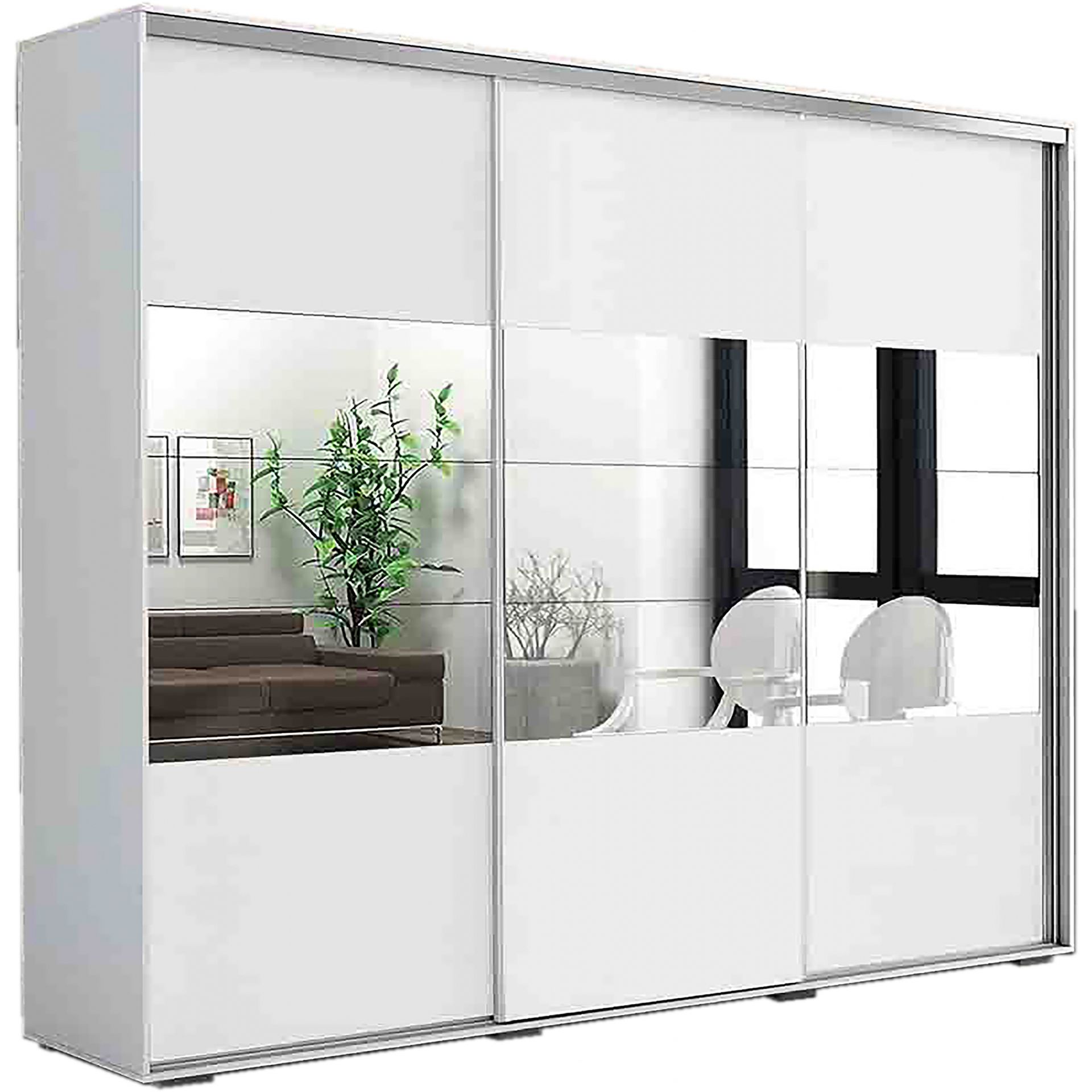 Szafa Przesuwna 250 z Lustrem A26 Skąpski Meble Grafit, Craft Złoty, 215 cm