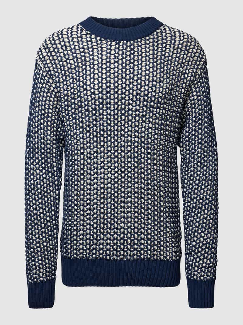 Sweter z dzianiny z okrągłym dekoltem model ‘SANTOS’