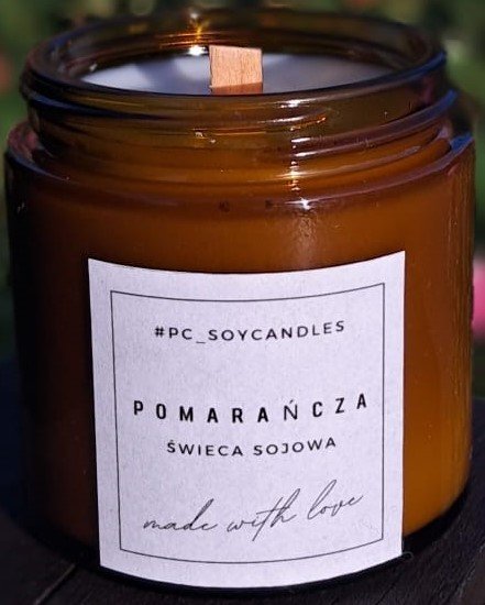 Świeca Sojowa Zapachowa Pomarańcza 120ml 27h Drewniany Knot