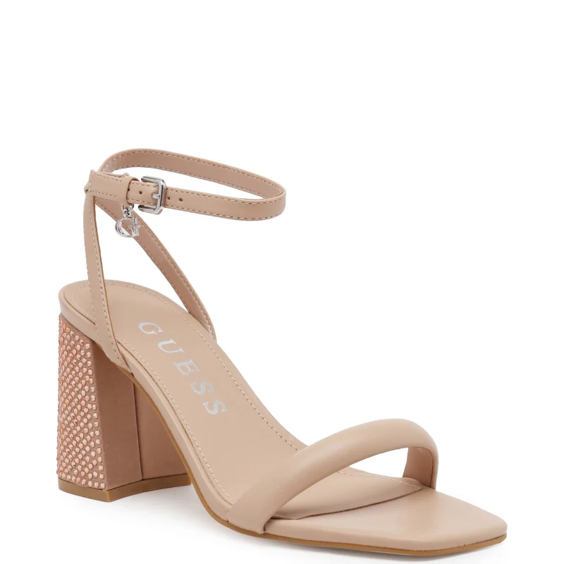 Guess Skórzane sandały na słupku
