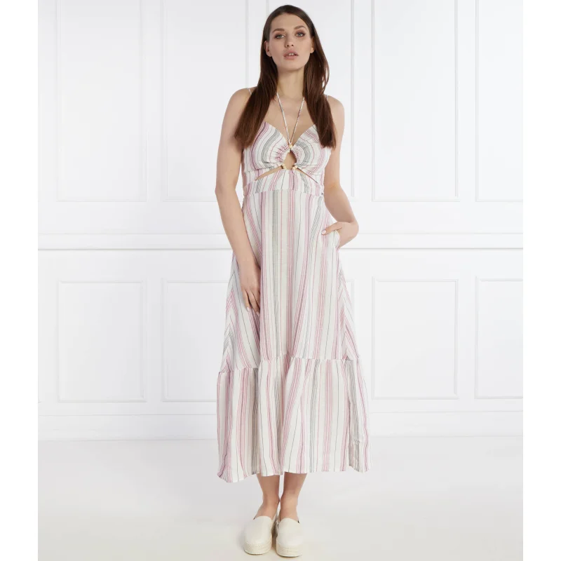 Pepe Jeans London Lniana sukienka DIANA