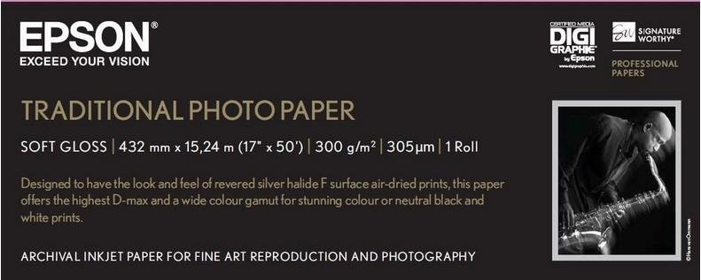 Epson Papier fotograficzny Traditional Photo Paper, 17"x 15m 300g/m2 C13S045054