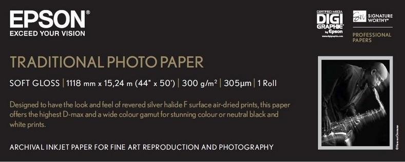Epson Papier fotograficzny Traditional Photo Paper, 44" x 15 m 300g/m2 C13S045056