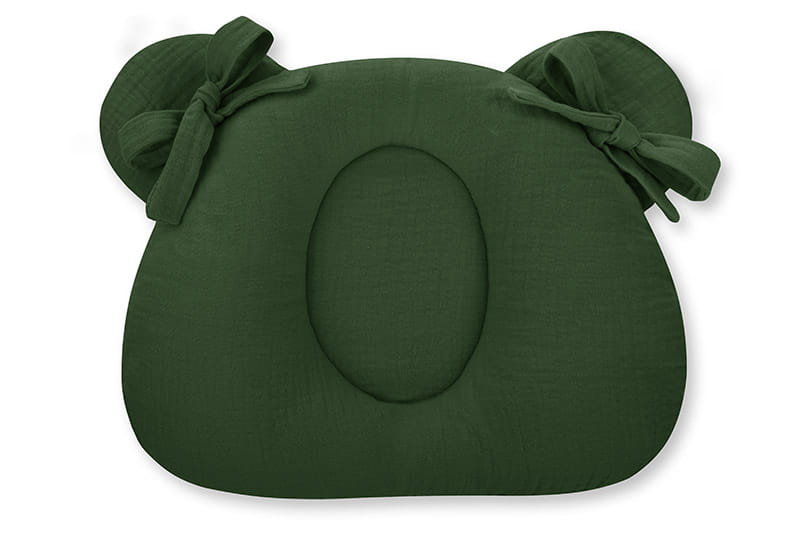 Poduszka z wgłębieniem niemowlęca muślinowa 25x30 cm Bottle Green Sleepee