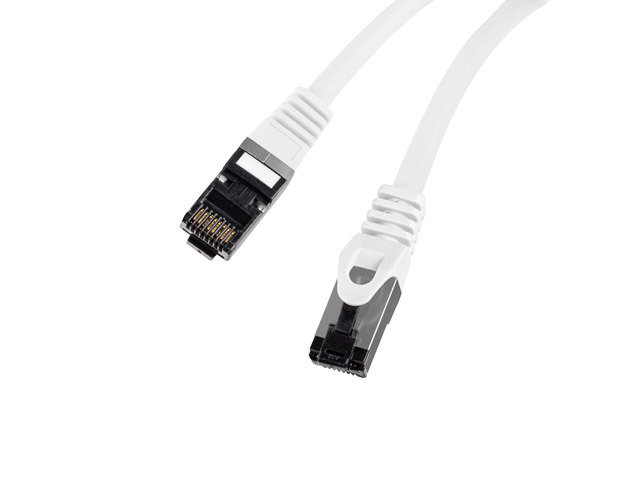 Lanberg, Fluke Passed, Patchcord Kat.8.1 S/ftp Lszh Cu, Biały, 1 M