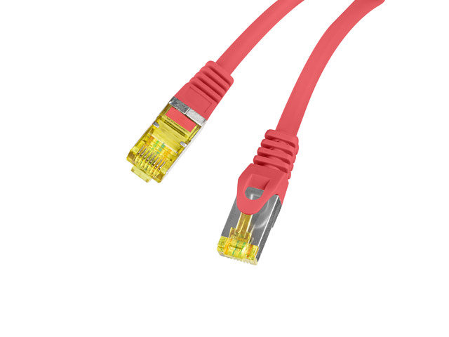 Lanberg,  Fluke Passed, Patchcord Kat.6a S/ftp Lszh Cu, Czerwony, 5 M