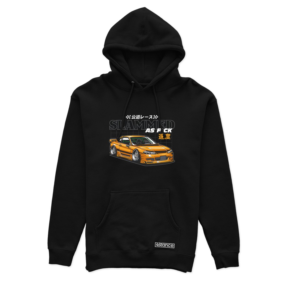 Czarna bluza z kapturem NISSAN SILVIA S15 SLAMMED-XS
