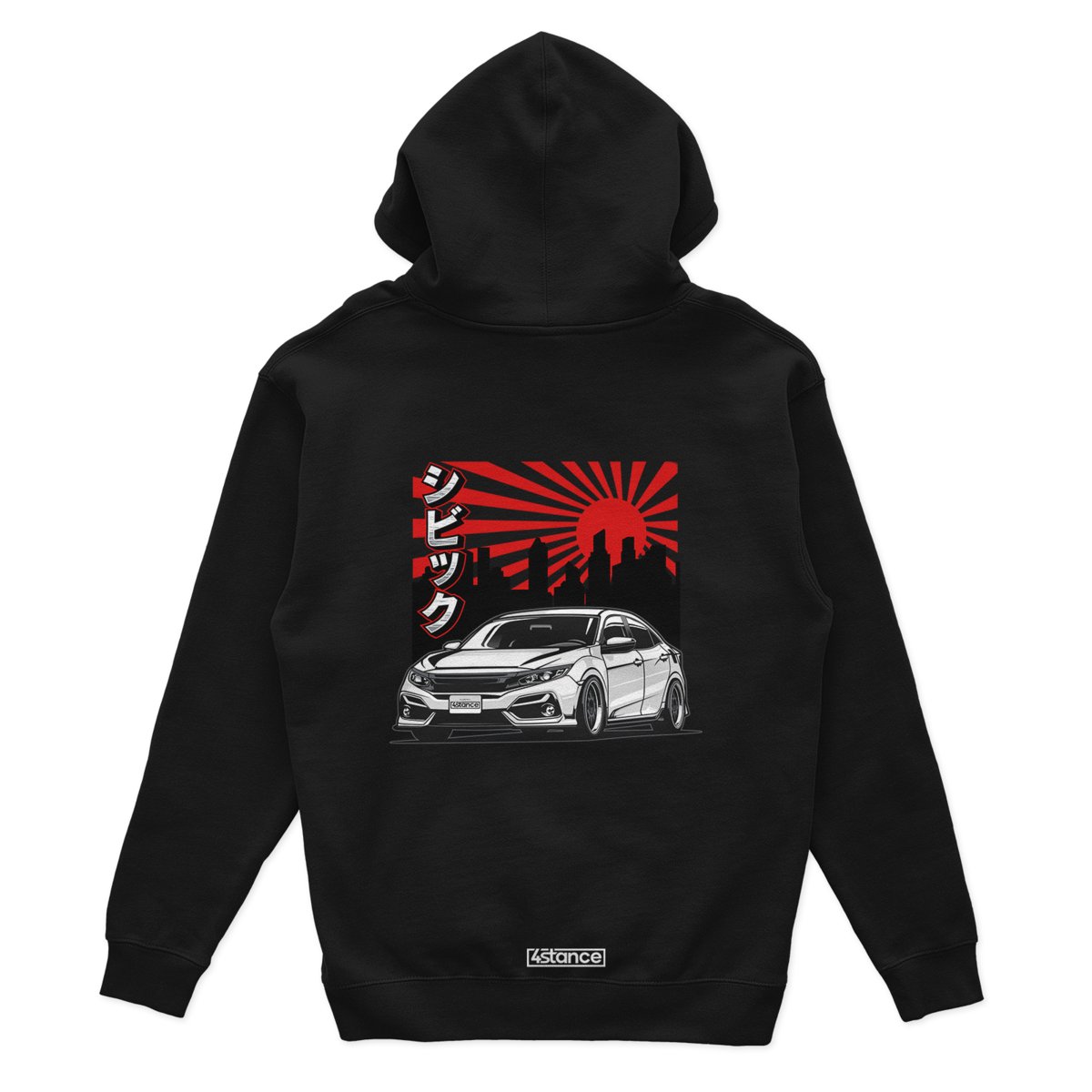 Czarna bluza z kapturem HONDA CIVIC FK8-L