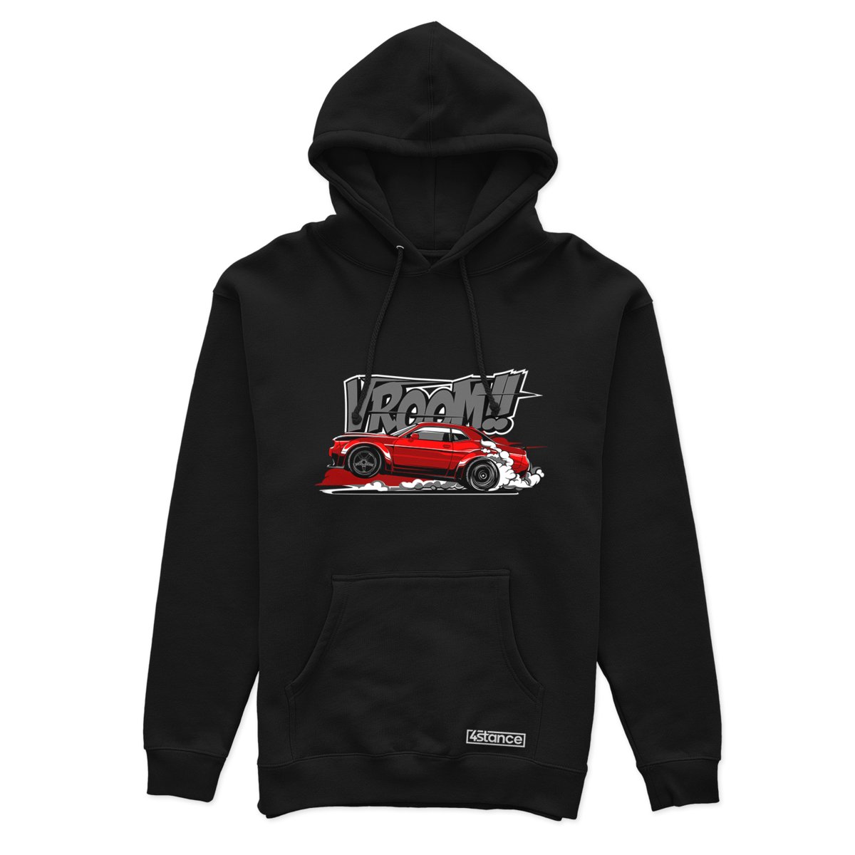 Czarna bluza z kapturem VROOM-XS