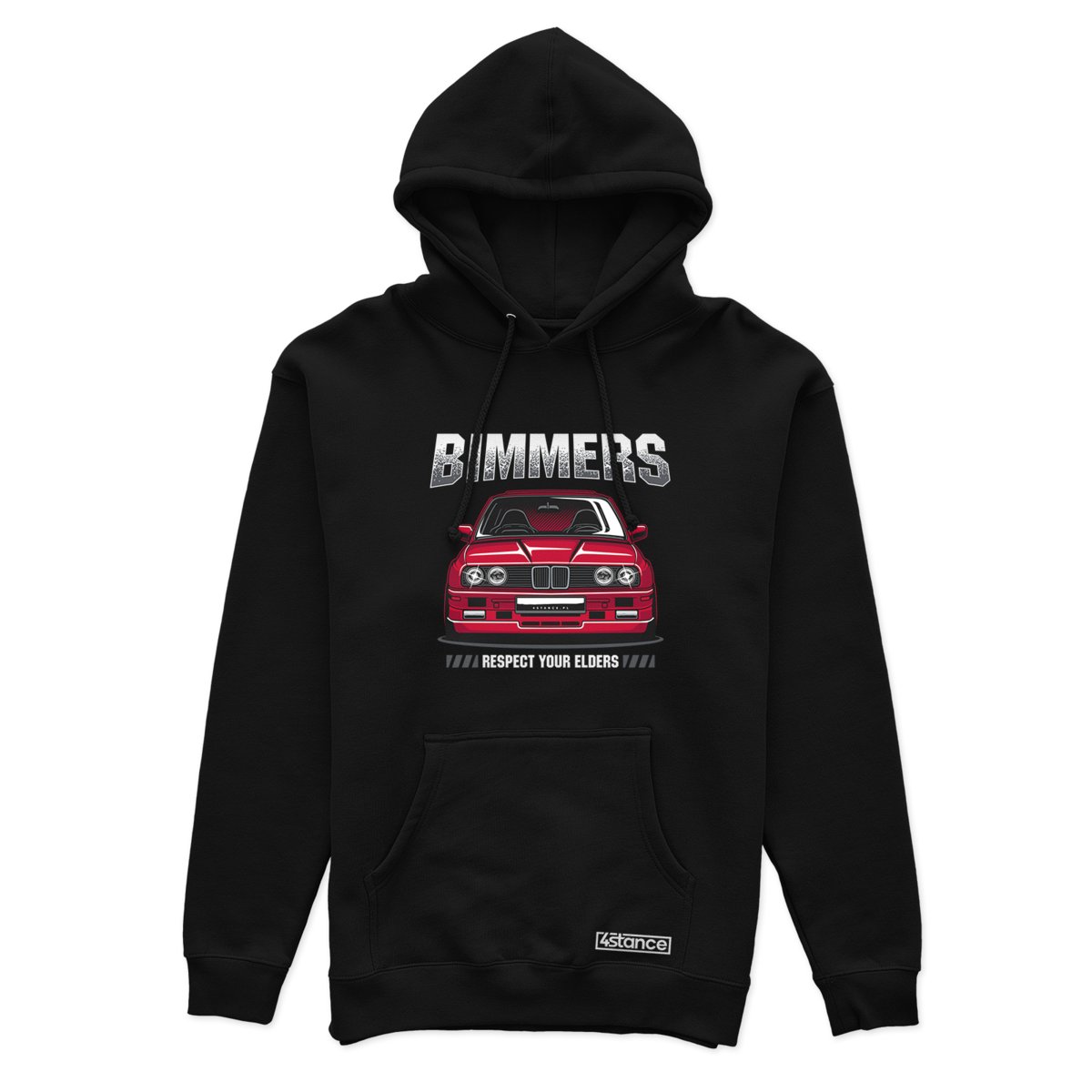 Czarna bluza z kapturem BMW E30 BIMMERS-3XL