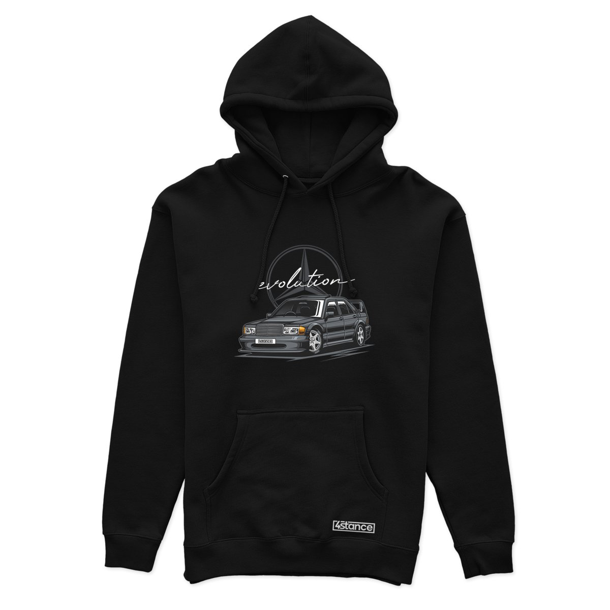 Czarna bluza z kapturem MERCEDES 190E-XS