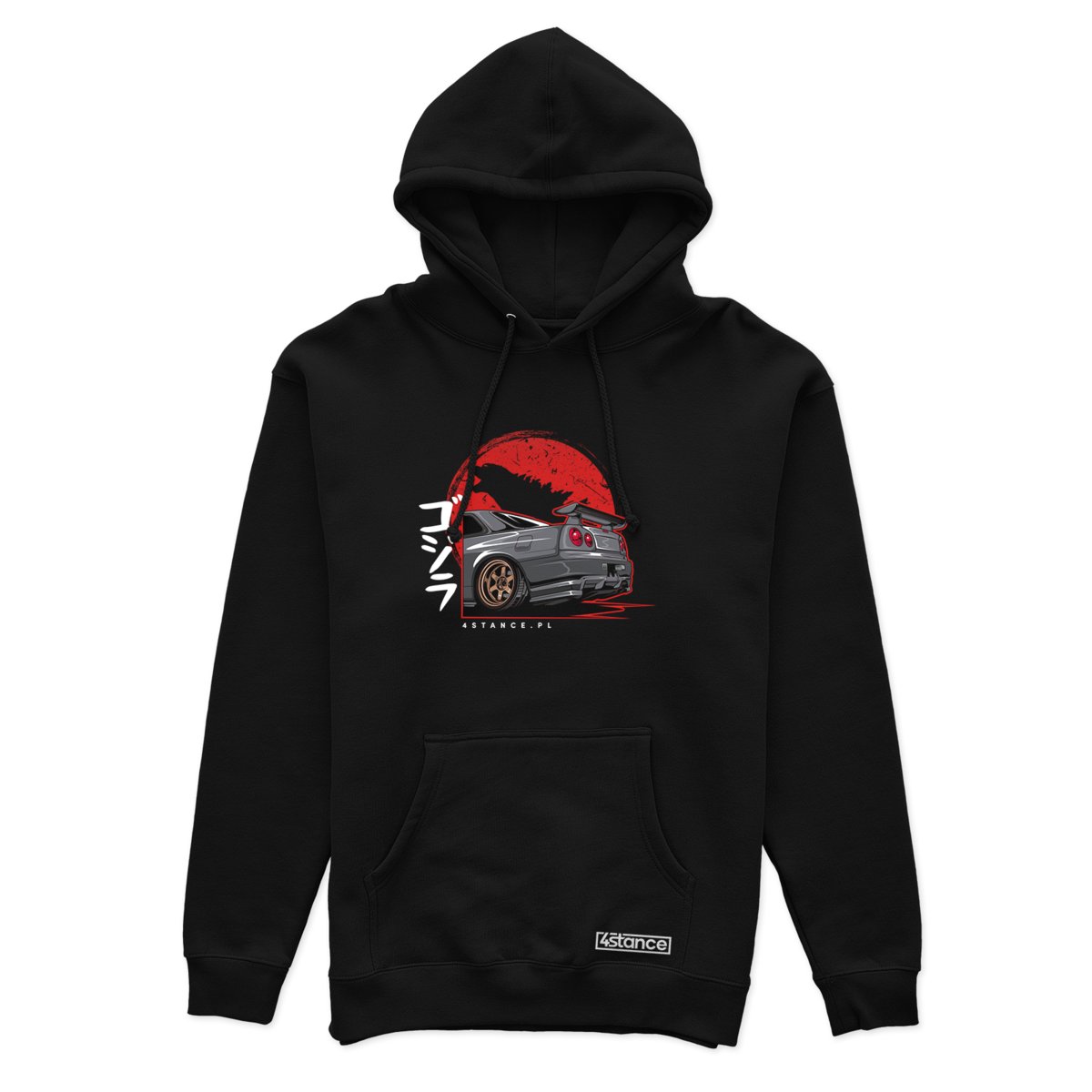 Czarna bluza z kapturem NISSAN SKYLINE R34 GODZILLA-M