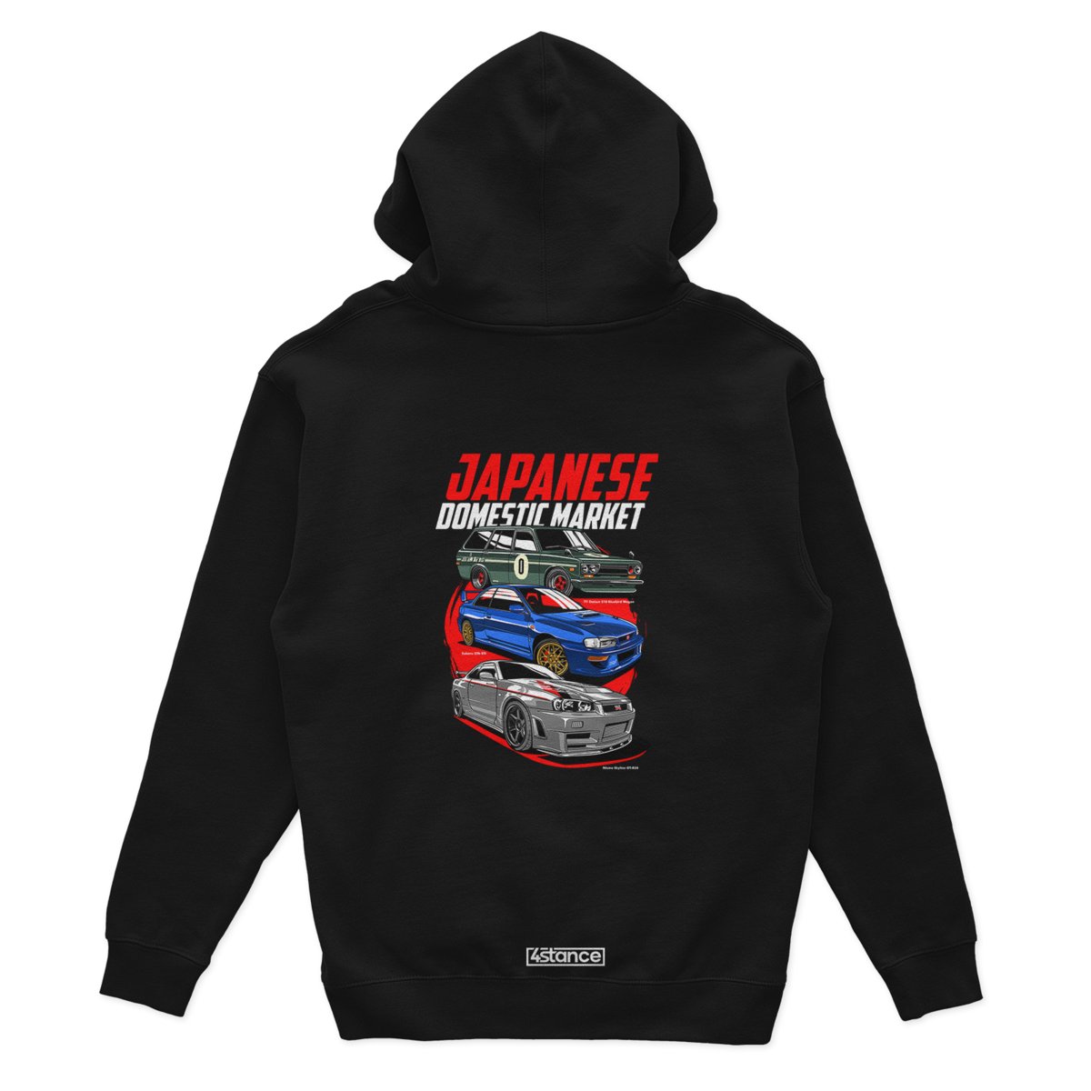 Czarna bluza z kapturem JDM Japanese Domestic Market-S