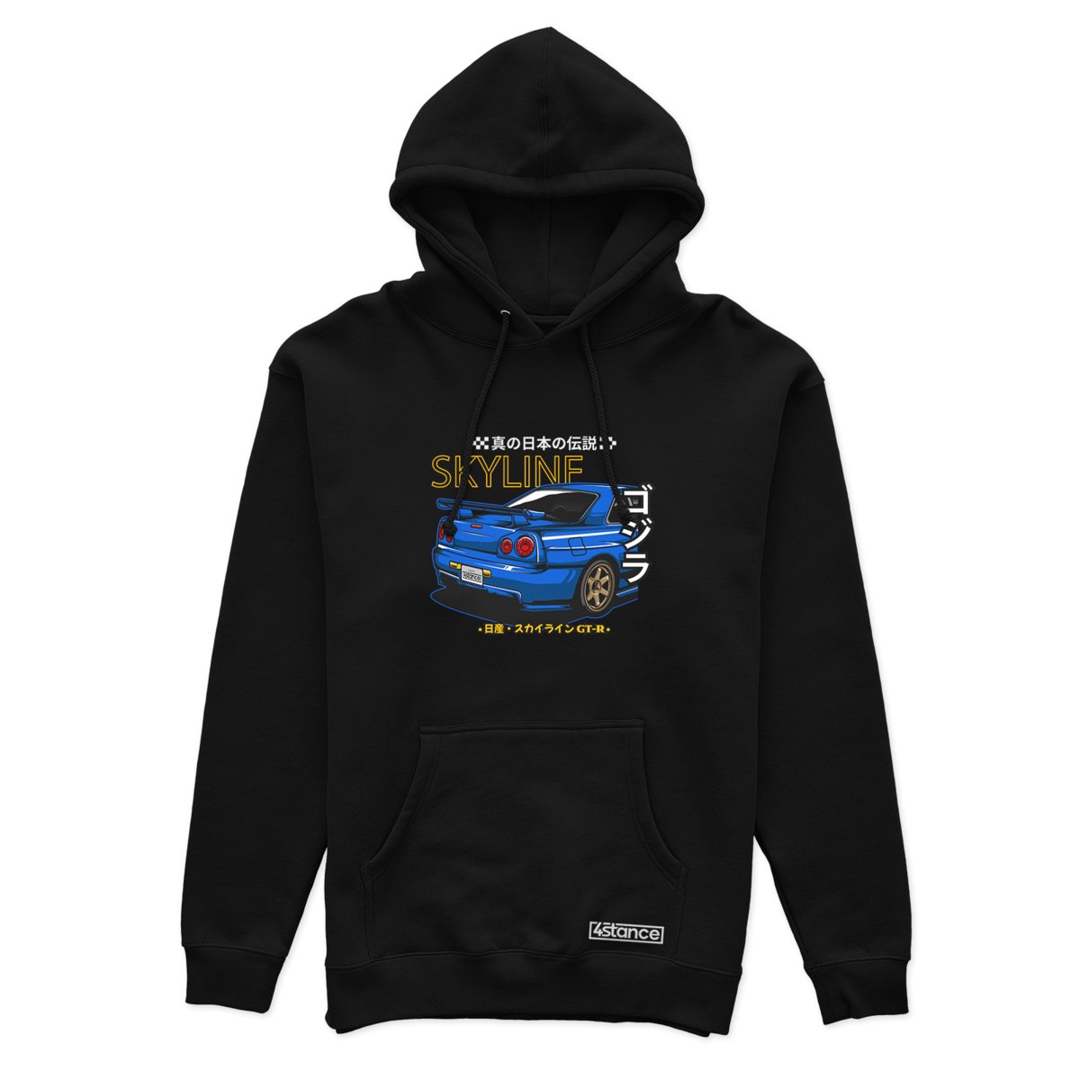 Czarna bluza z kapturem NISSAN R34-L