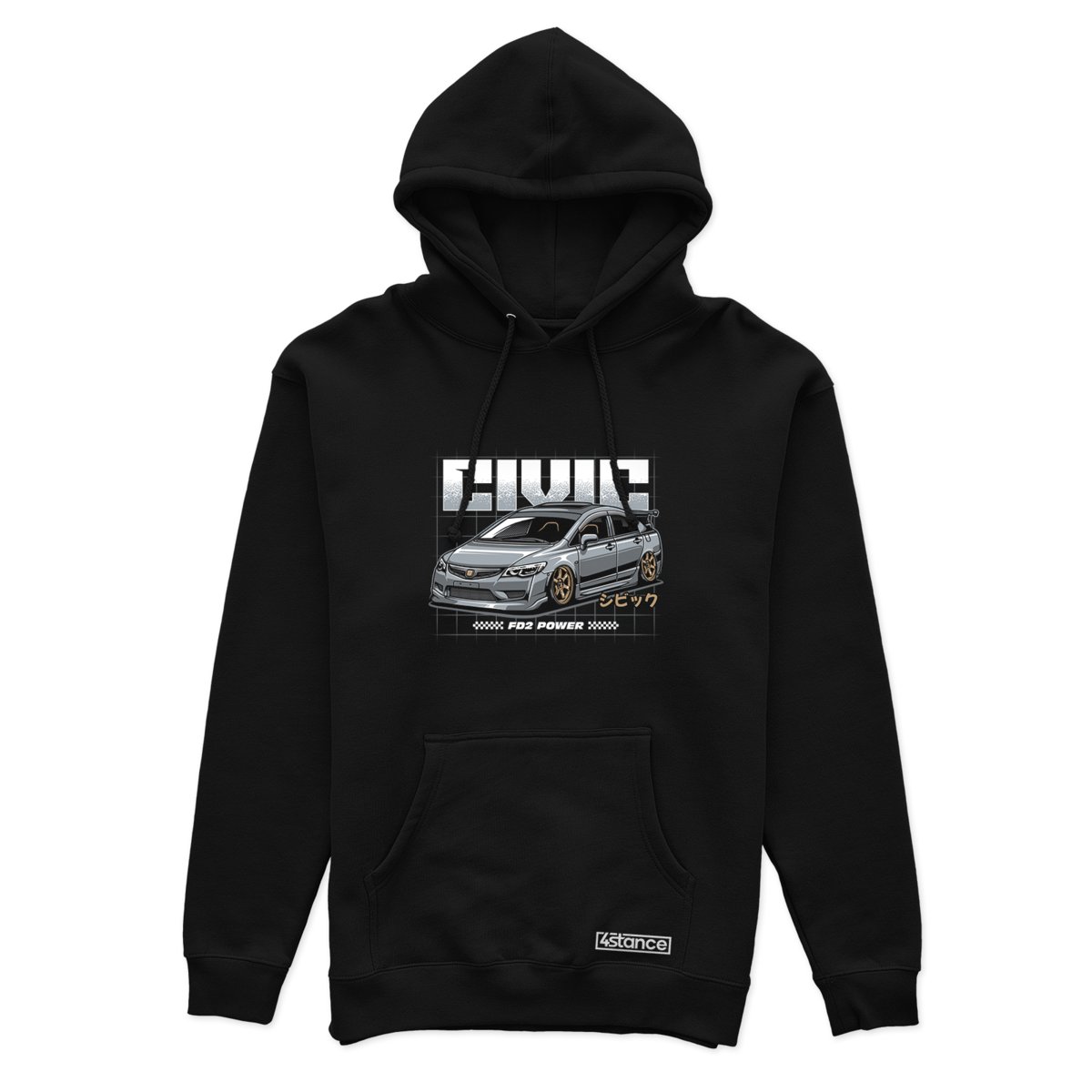 Czarna bluza z kapturem HONDA CIVIC FD-M