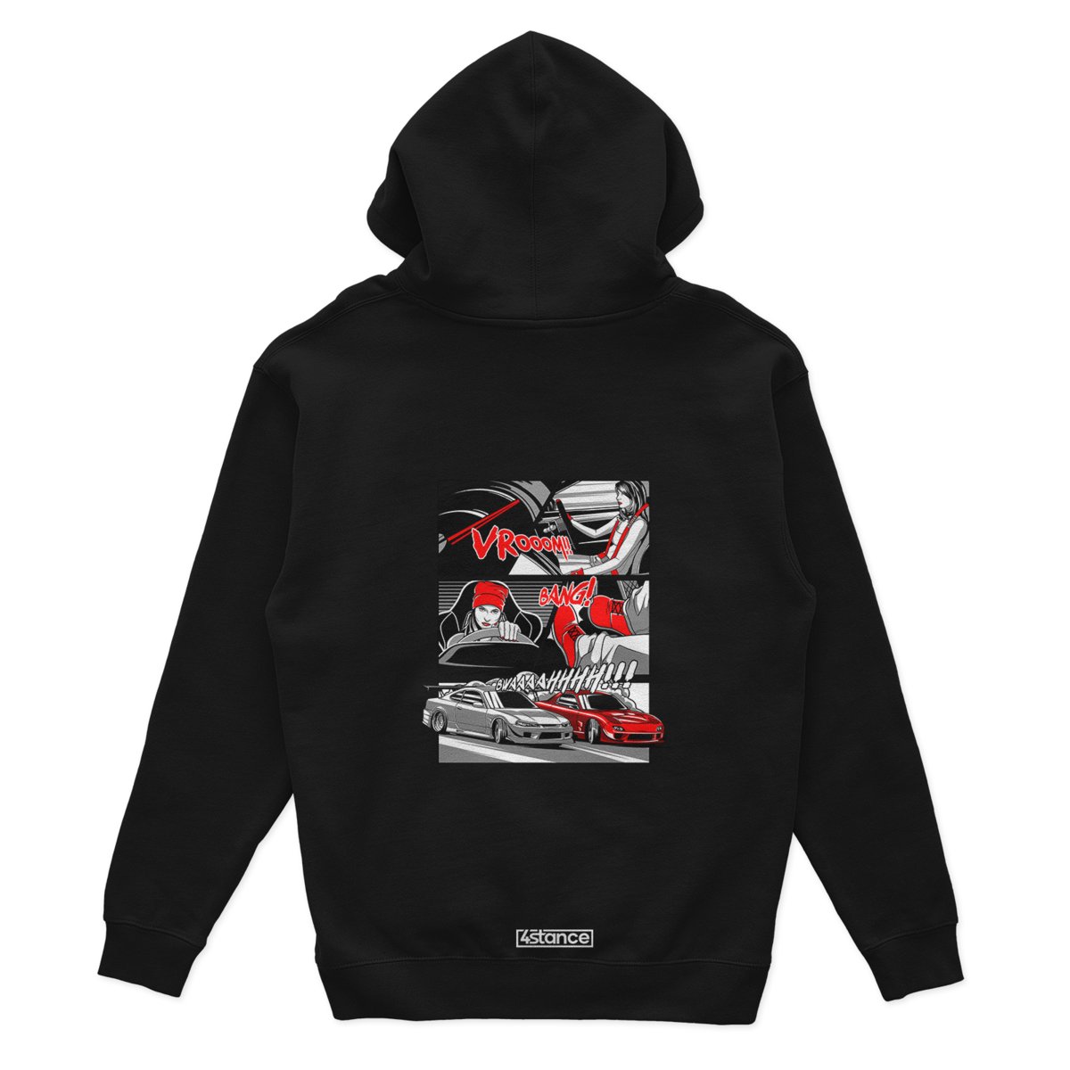 Czarna bluza z kapturem COMIC DRIFT-XXL