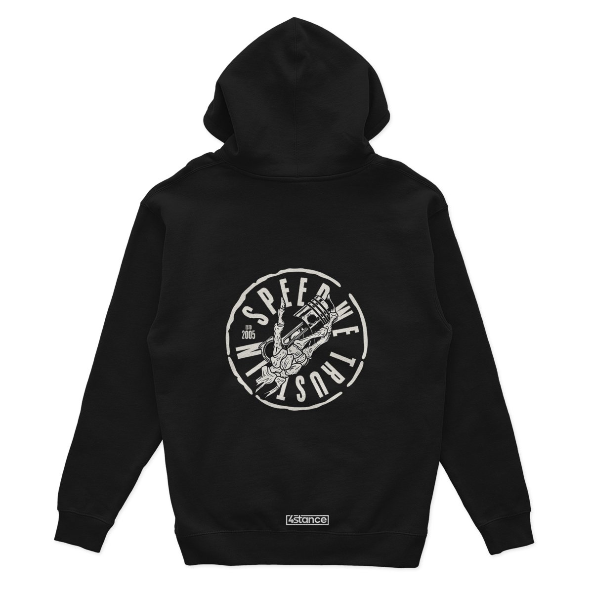 Czarna bluza z kapturem SKULL PISTON-S