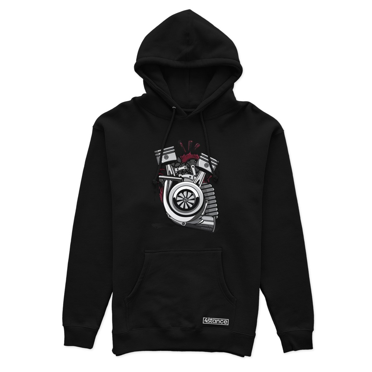 Czarna bluza z kapturem SERCE TURBO-L