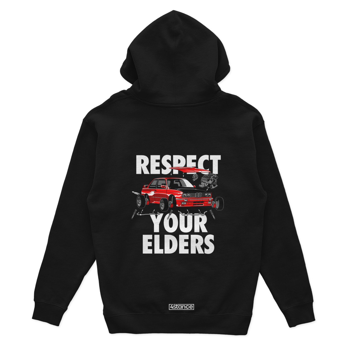 Czarna bluza z kapturem RESPECT YOUR ELDERS-XS
