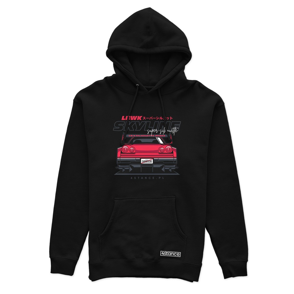 Czarna bluza z kapturem NISSAN Skyline R34 LWBK-M