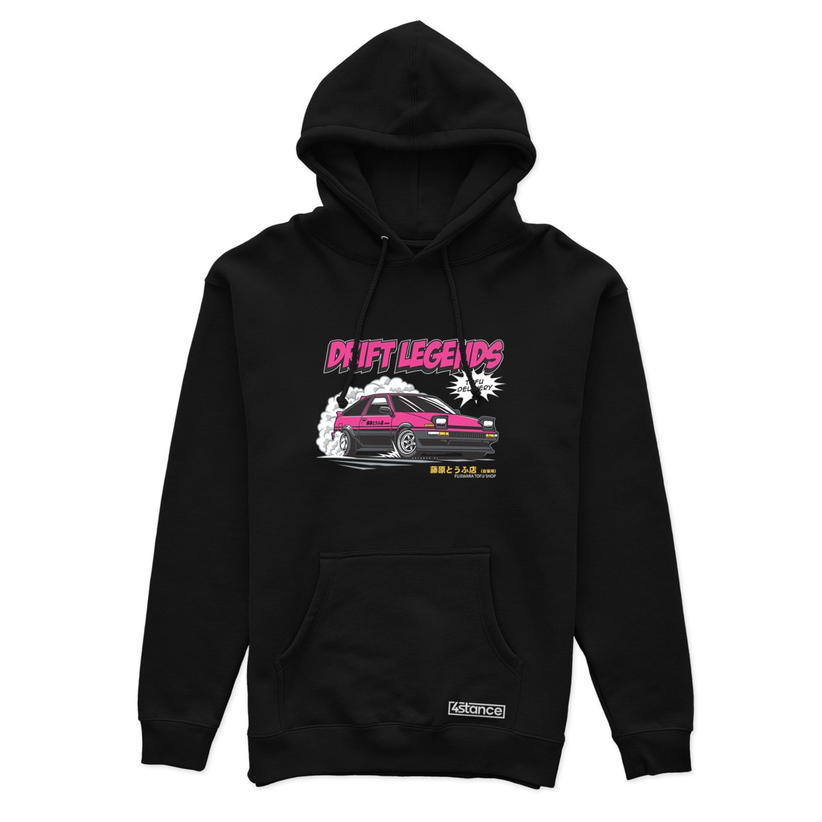 Czarna bluza z kapturem TOYOTA AE86 PINK-M
