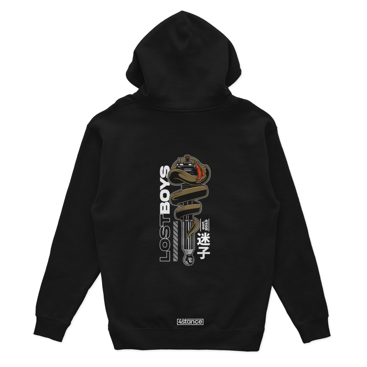 Czarna bluza z kapturem SNAKE COILOVER-XS